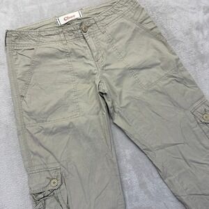 Vintage Chor Pants Women's 9 Beige Cargo Pants Tie Bottoms Utility Pocket Hiking
